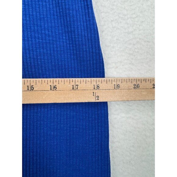 Sweaty Betty ribbed midi dress blue maxi athleisure 90s‎ lounge sz 10 - Picture 7 of 10